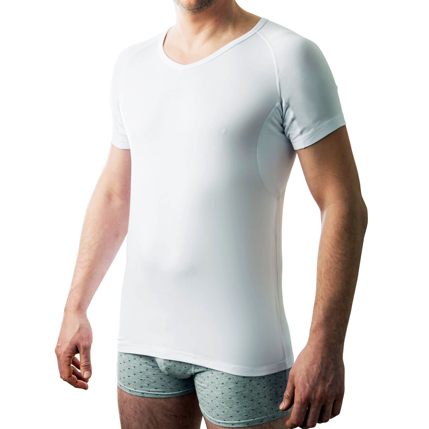 Drywear t-shirt V-hals - L, Hvid